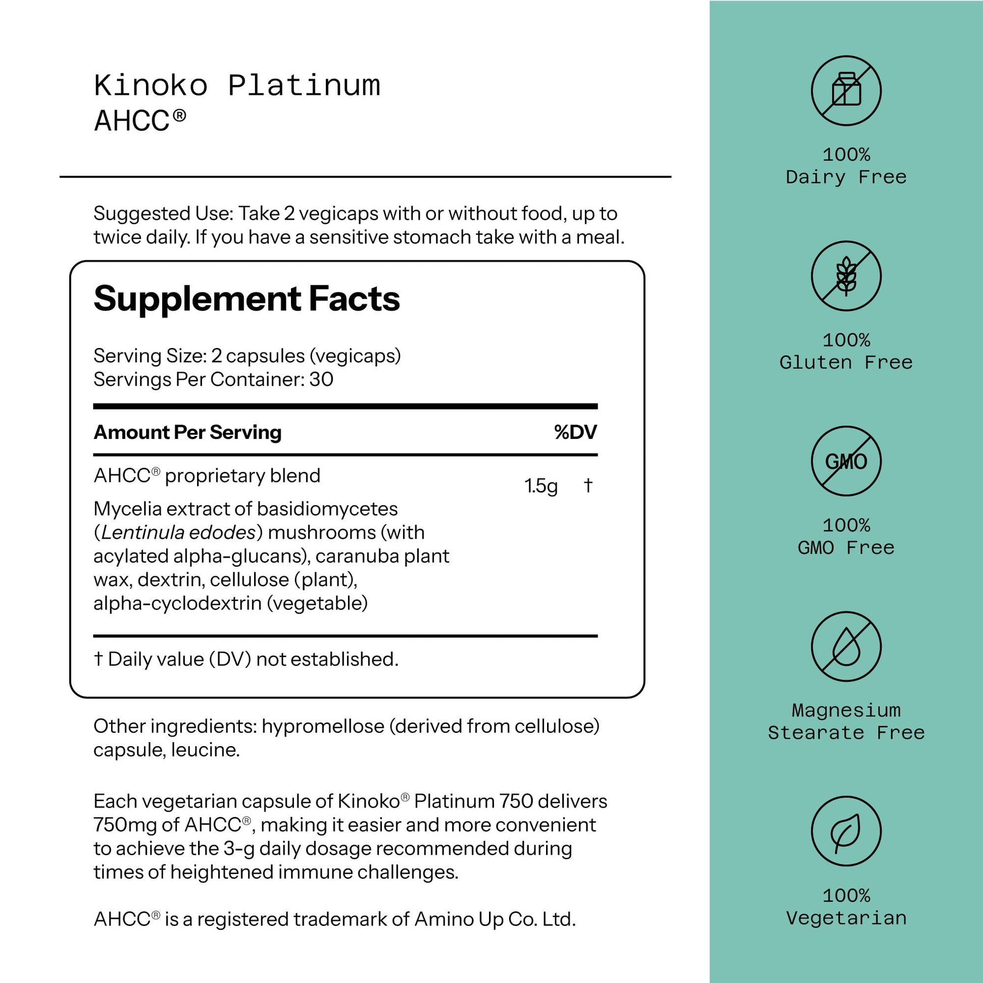 AHCC® - Kinoko® Platinum QUALITY OF LIFE