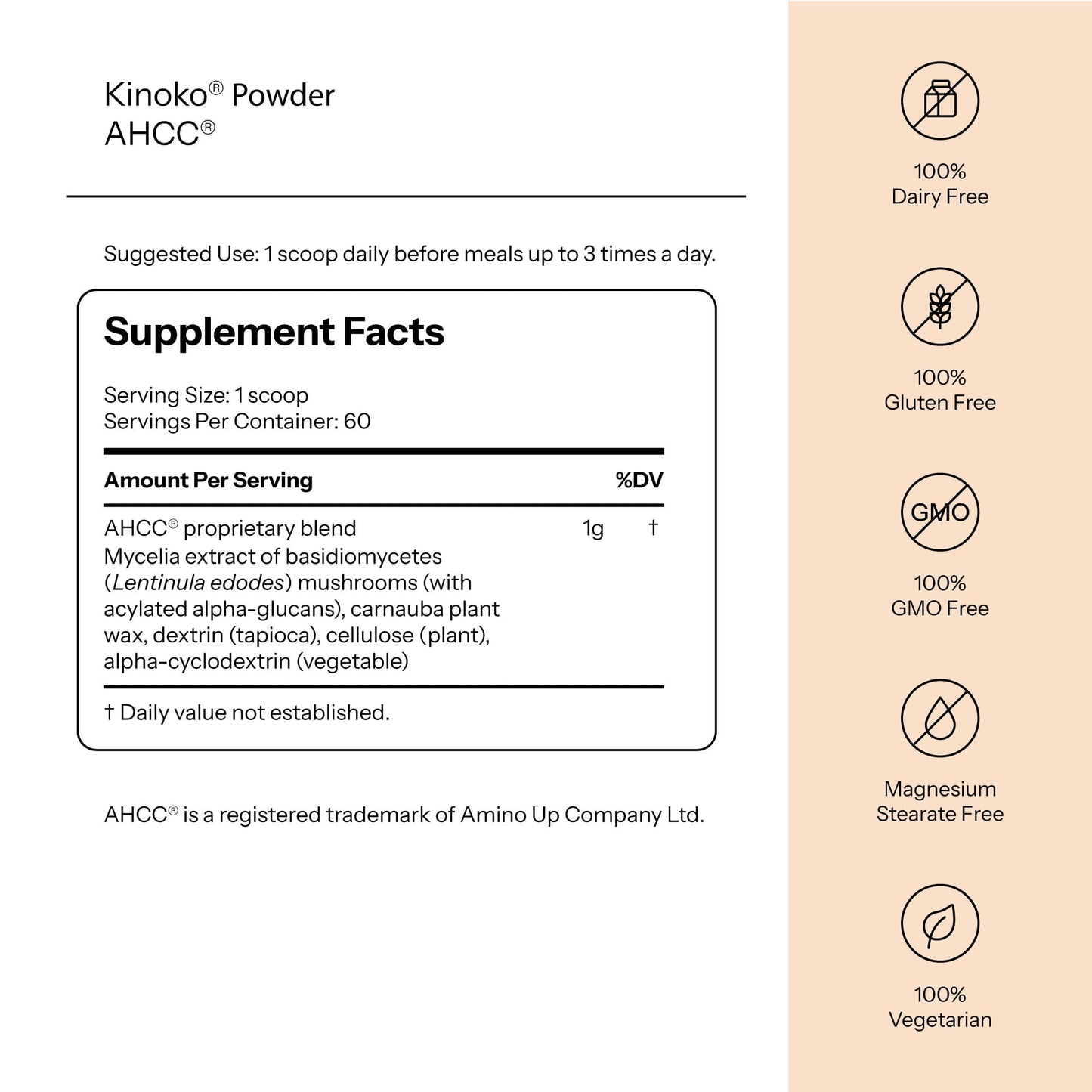 AHCC® - Kinoko® Powder + Free Frother QUALITY OF LIFE
